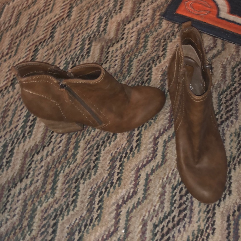 Zip up ankle booties with heel